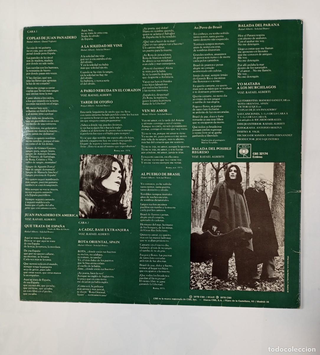Discos de vinilo: SOLEDAD BRAVO. RAFAEL ALBERTI. LP. TDKDA52 - Foto 2