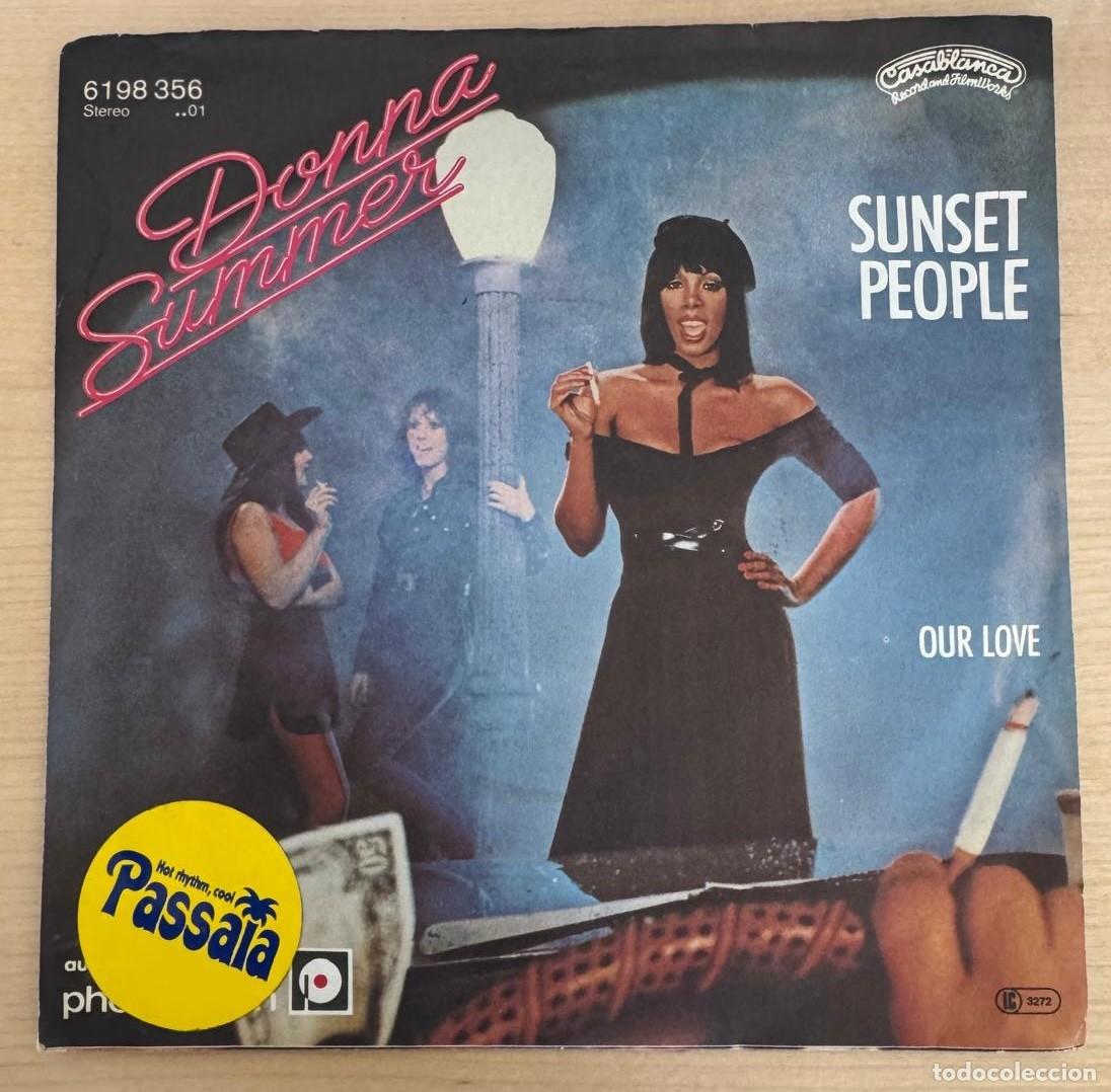 Discos de vinilo: Donna Summer 45t sunset people VG++ EX - Foto 1