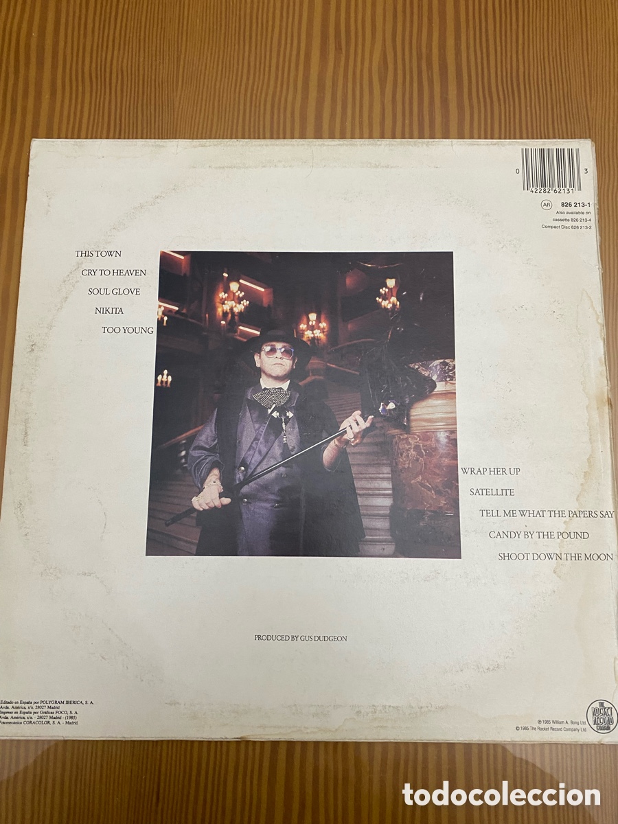 Discos de vinilo: Disco de Vinilo (LP) Elton John &ldquo;Ice On Fire&rdquo; - Foto 2