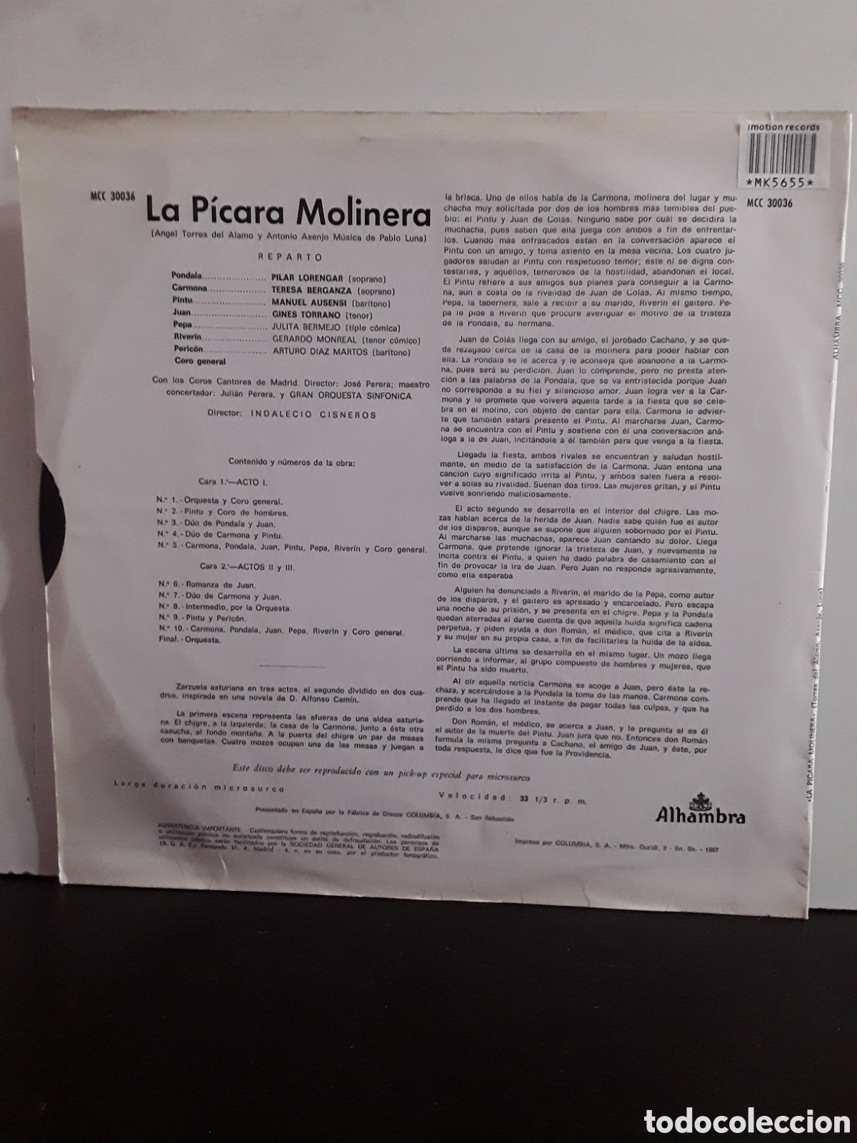 Discos de vinilo: Juli&aacute;n Perera &lrm;&ndash; La Picara Molinera - Foto 2