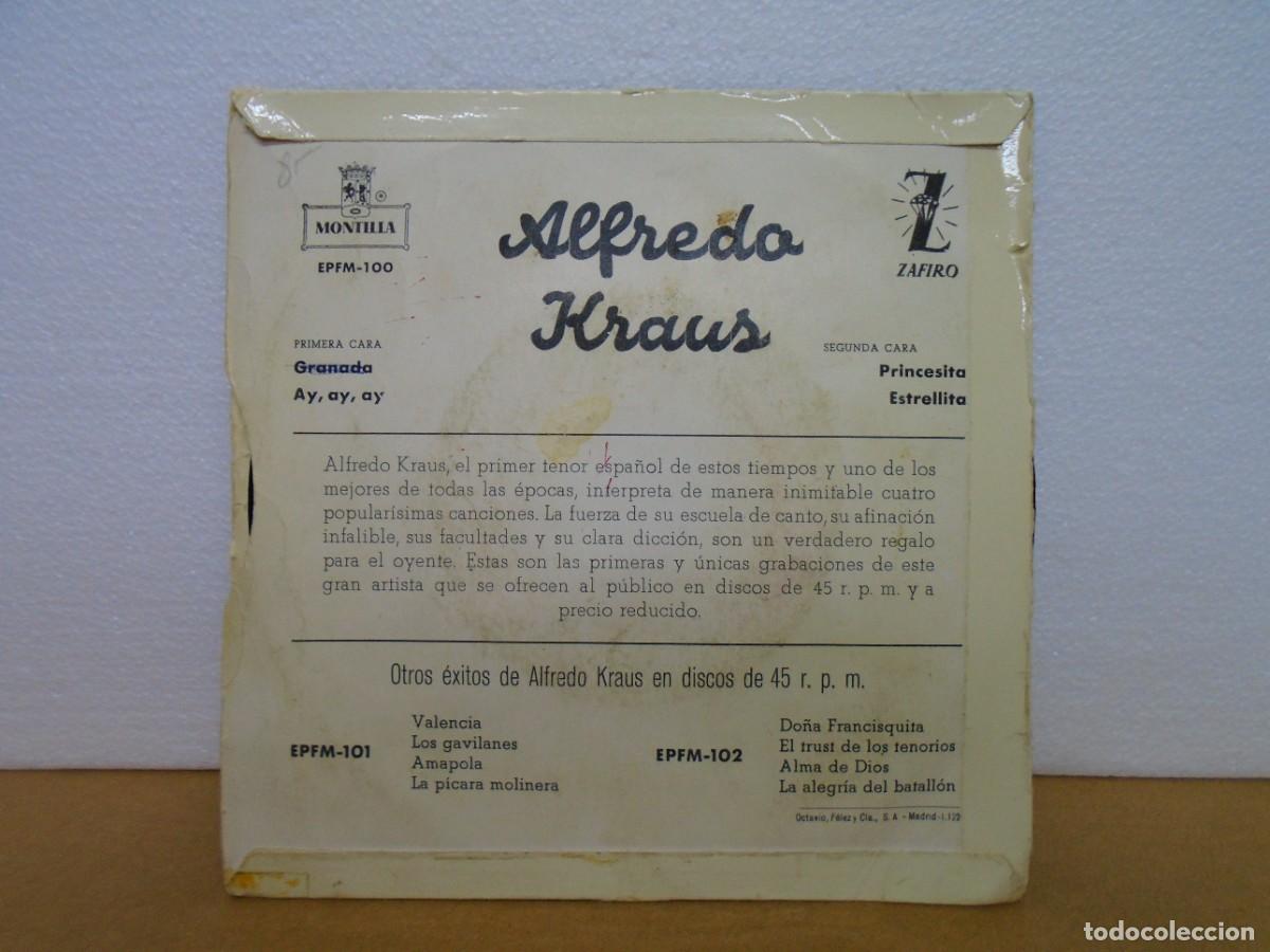 Discos de vinilo: ALFREDO KRAUS.SINGLE ZAFIRO 1960. - Foto 2