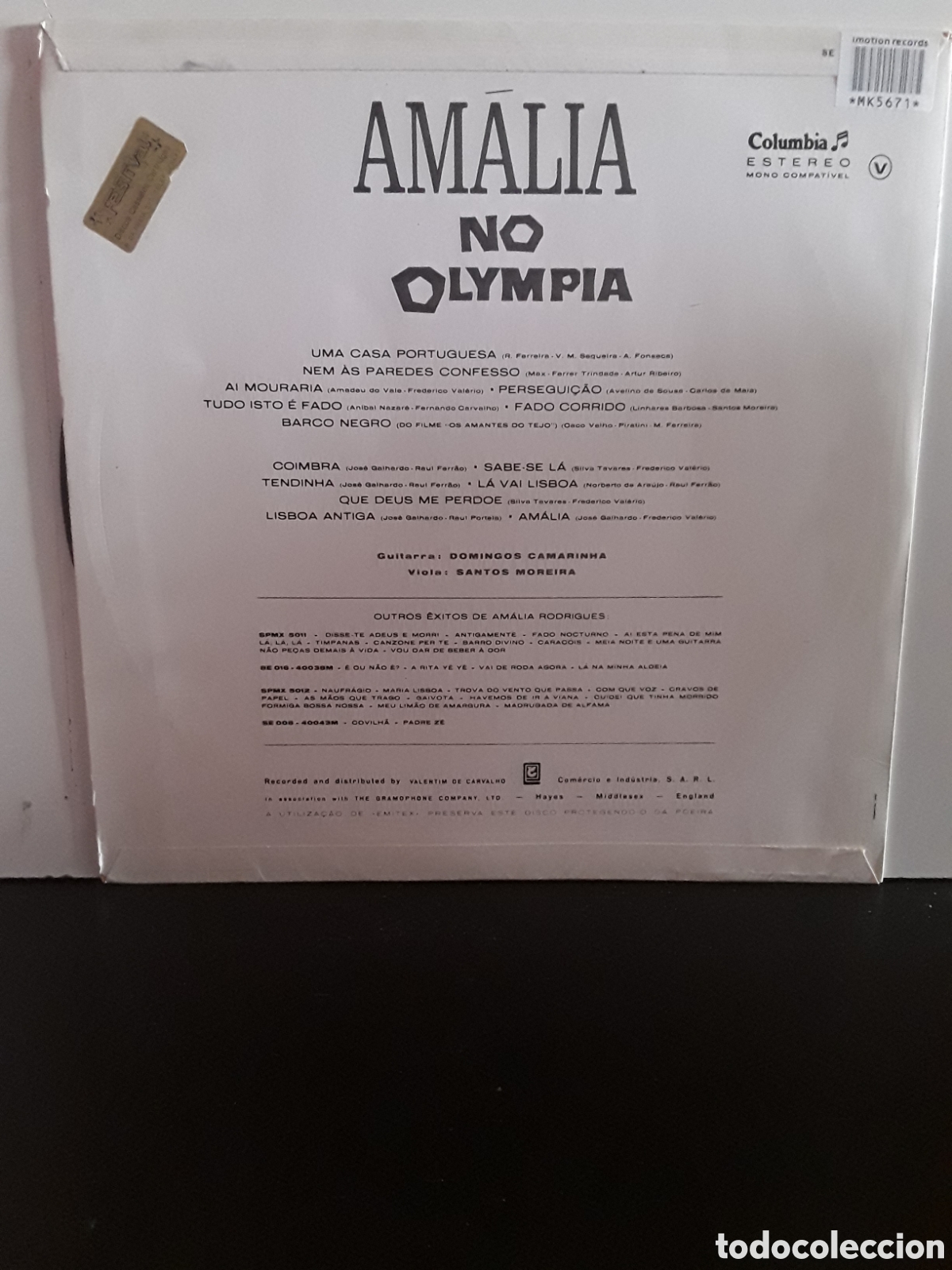 Discos de vinilo: Am&aacute;lia &lrm;&ndash; Am&aacute;lia No Olympia - Foto 2