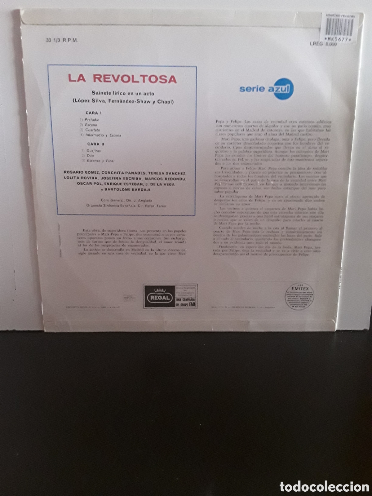 Discos de vinilo: Ruperto Chap&iacute; &lrm;&ndash; La Revoltosa - Foto 2