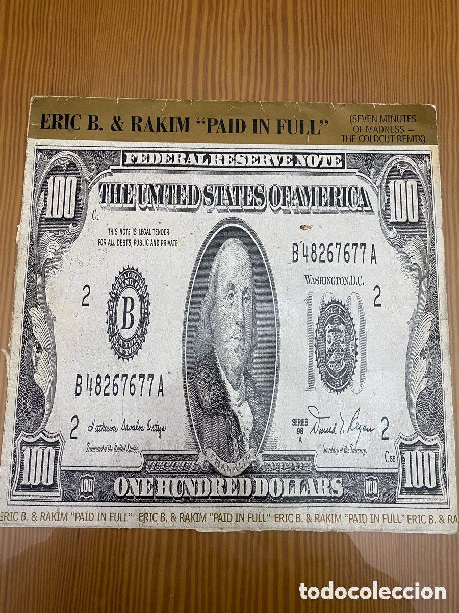 Discos de vinilo: Disco de Vinilo (Maxi) Eric B. & Rakim &ldquo;Paid in Full&rdquo; - Foto 1