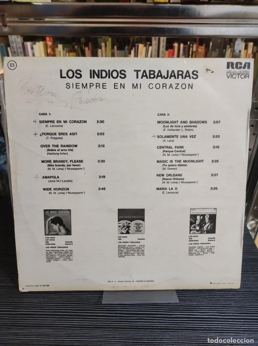 Discos de vinilo: LOS INDIOS TABAJARAS SIEMPRE EN MI CORAZON - Foto 2