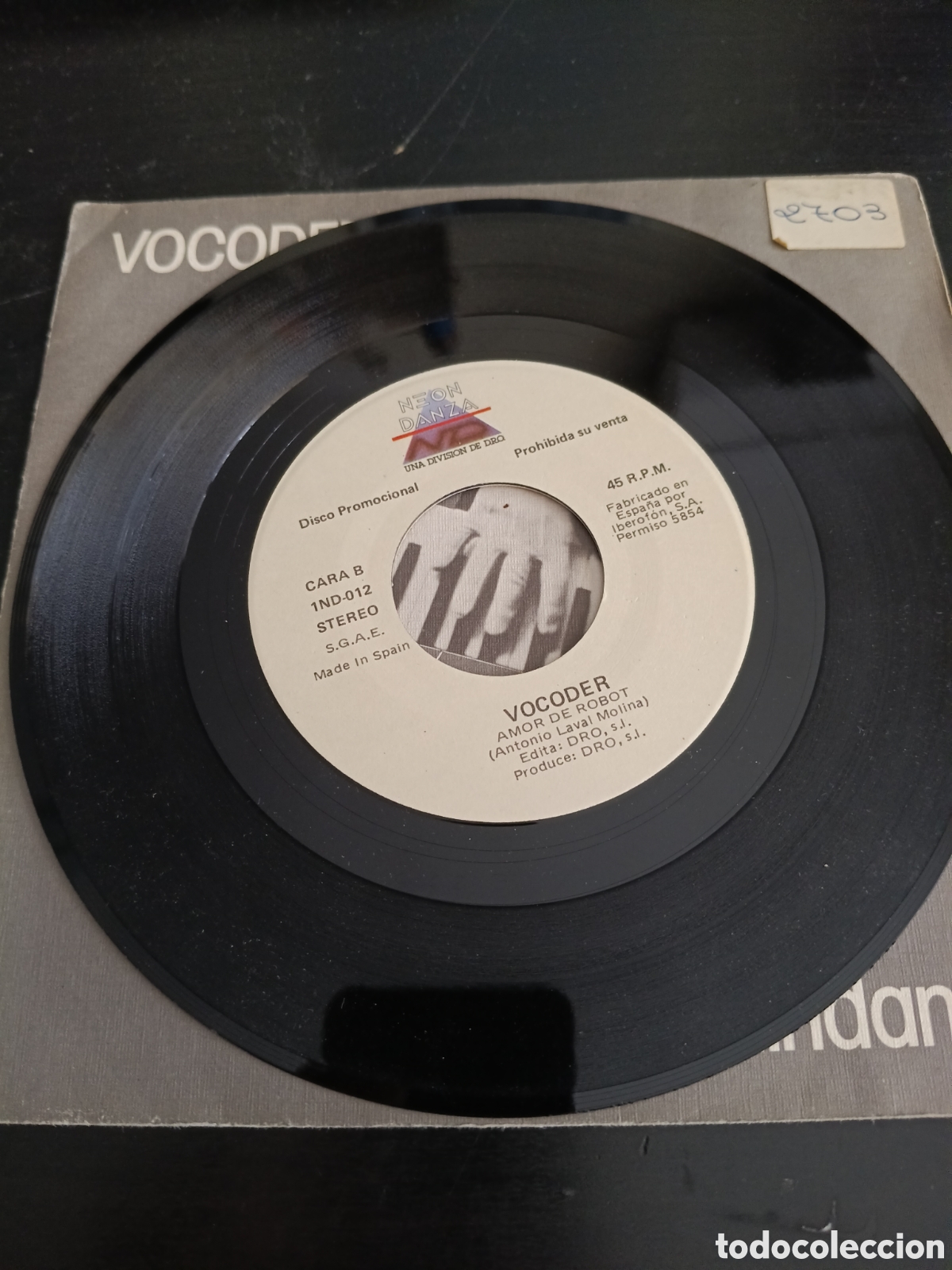 Discos de vinilo: Vocoder&nbsp;&ndash;&nbsp;Mindanao. Vinilo 7&rdquo; single promo 1985 Espa&ntilde;a - Foto 4