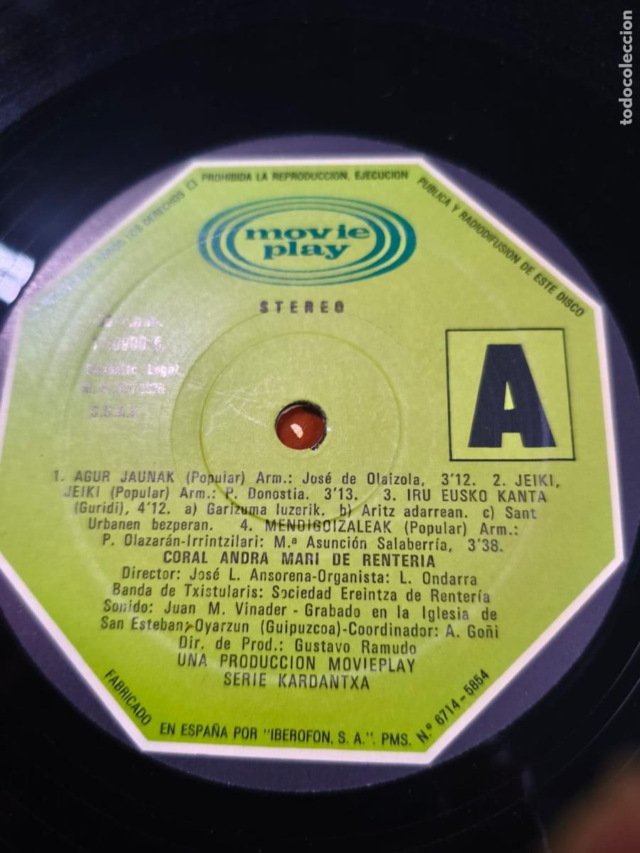 Discos de vinilo: ZAZPIAK BAT - FOLKLORE VASCO - COMO NUEVO 1976 - Foto 2