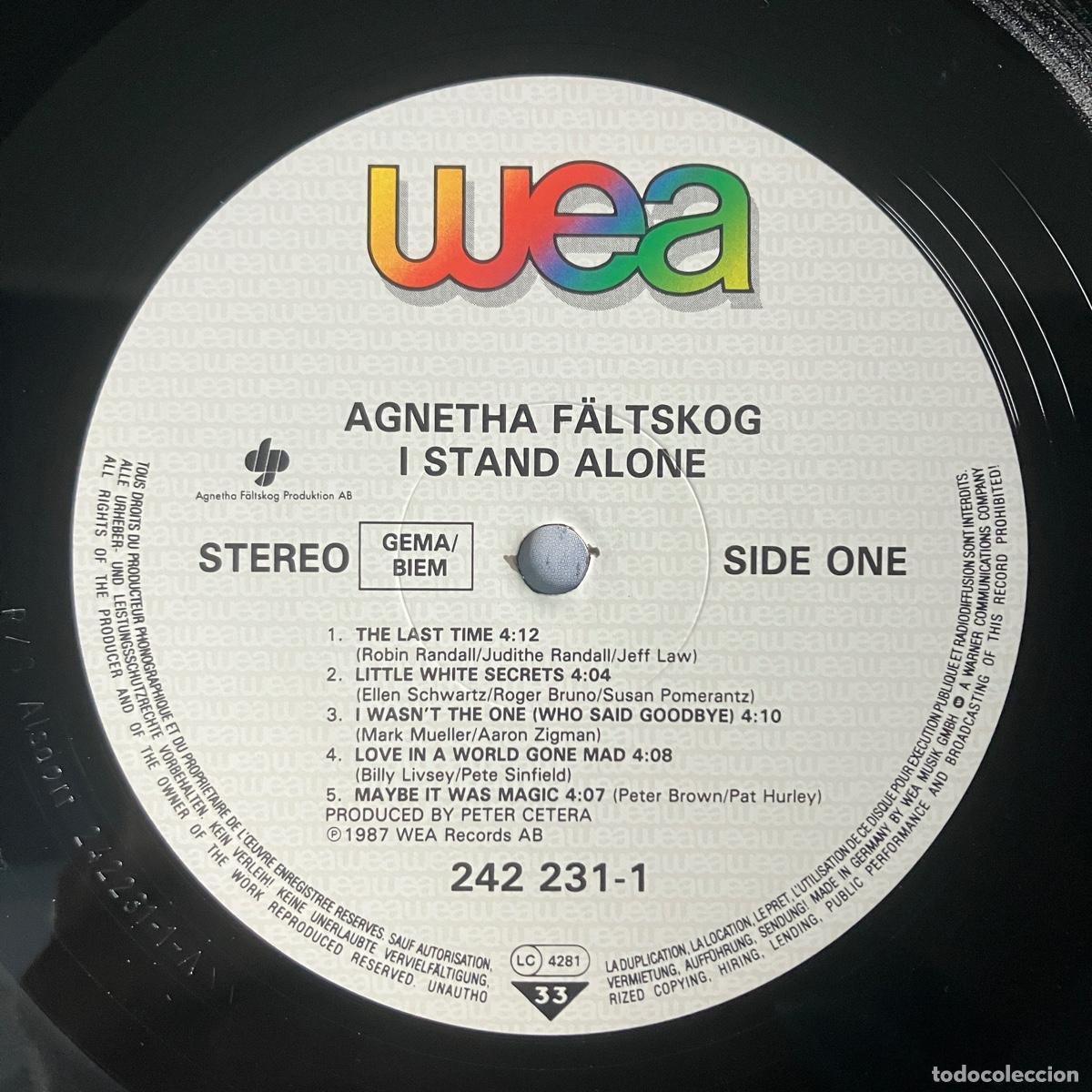 Discos de vinilo: Agnetha F&auml;ltskog &ndash; I Stand Alone, Europe 1986 WEA - Foto 4