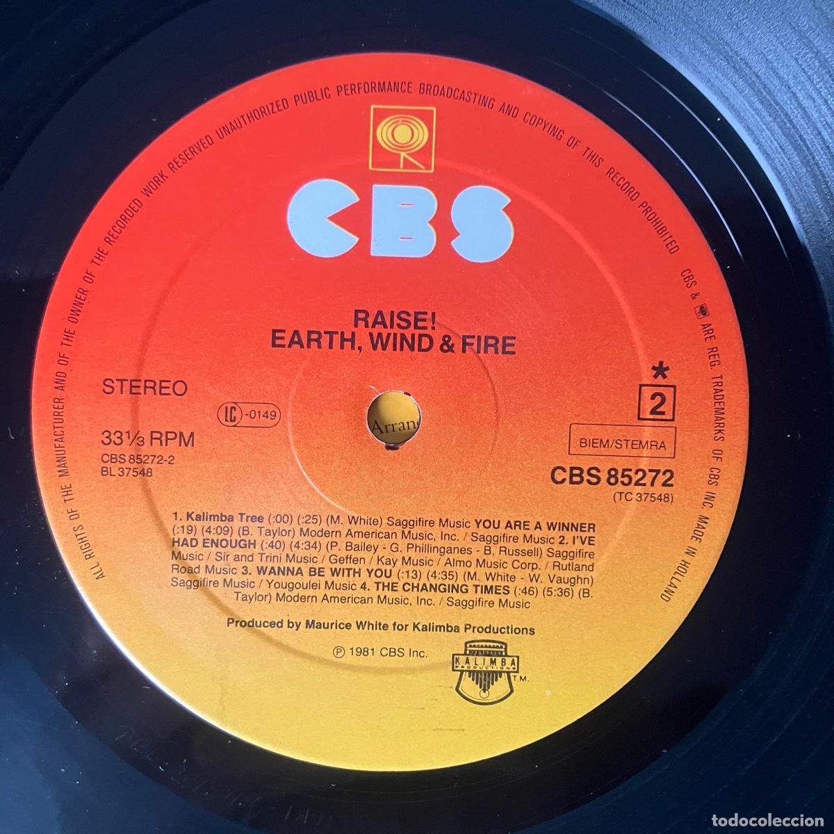 Discos de vinilo: Earth, Wind & Fire &lrm;&ndash; Raise!, Europe 1987 CBS - Foto 6