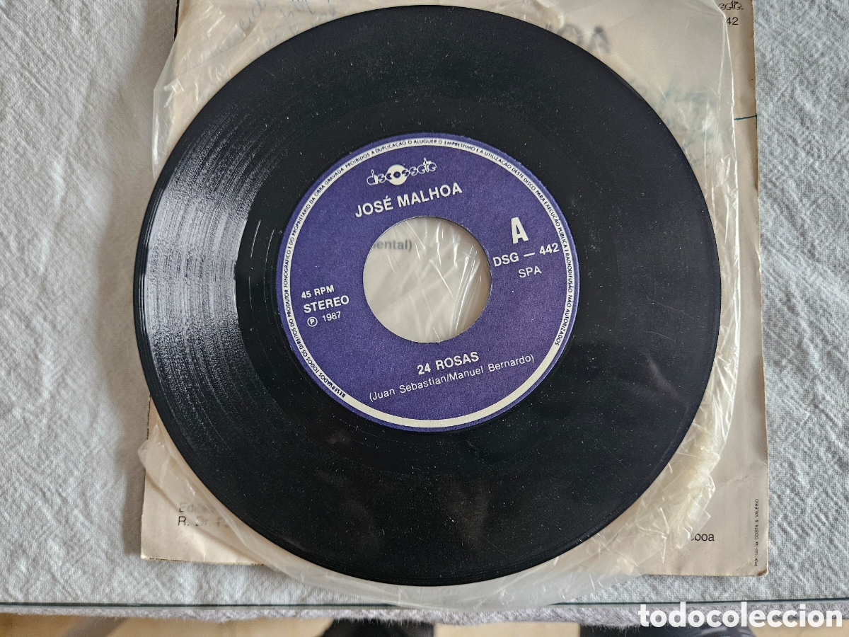 Discos de vinilo: 24 ROSAS - JOSE MALHOA - SINGLE - Foto 2