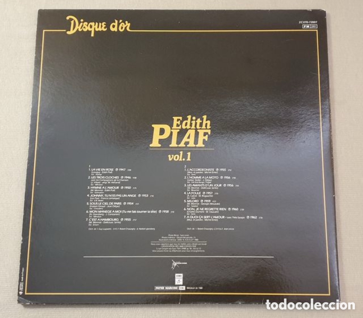 Discos de vinilo: Vinilo LP Edith Piaf - Disque Dor - Foto 3