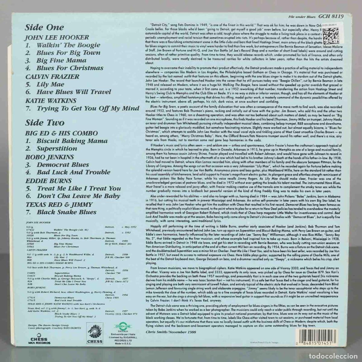 Discos de vinilo: LP. Various &ndash; Blues For Big Town - Foto 2