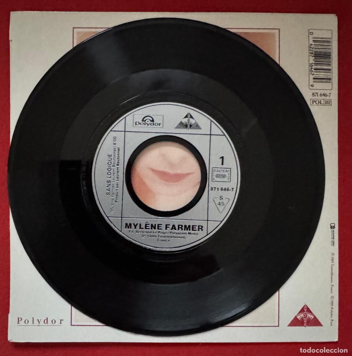 Discos de vinilo: Mylene Farmer 45t Sans logique EX EX - Foto 2