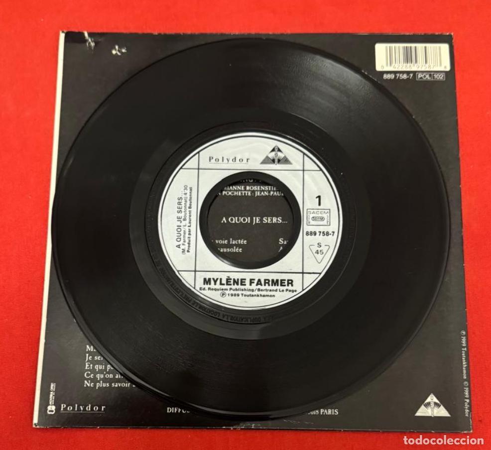 Discos de vinilo: Mylene Farmer 45t A je sers VG++ EX - Foto 2