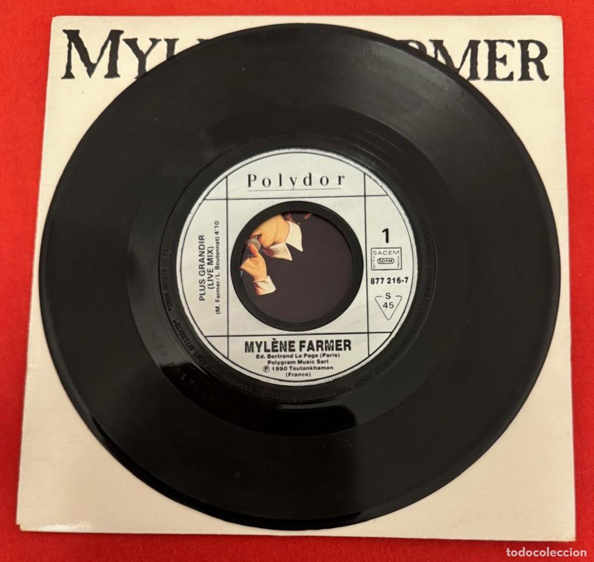 Discos de vinilo: Mylene Farmer 45t Plus grandir EX EX - Foto 2