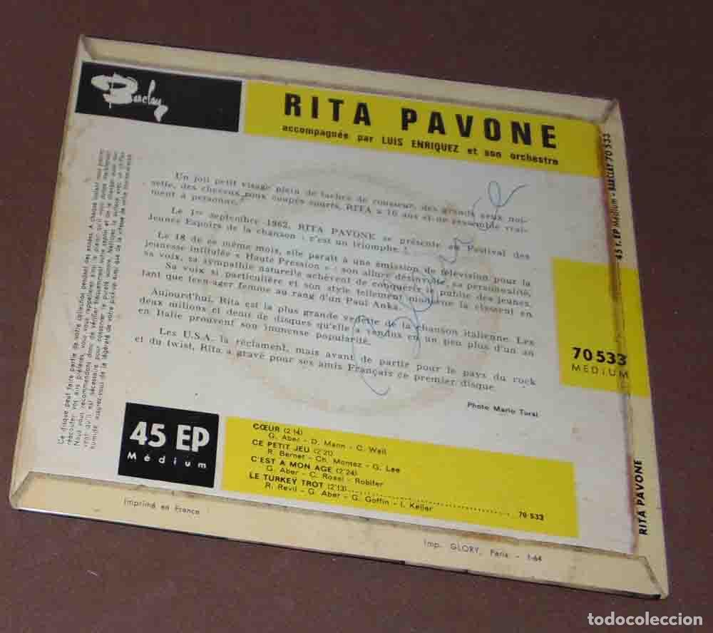 Discos de vinilo: Rita Pavone &ndash; C&oelig;ur - EP 1963 - Foto 2