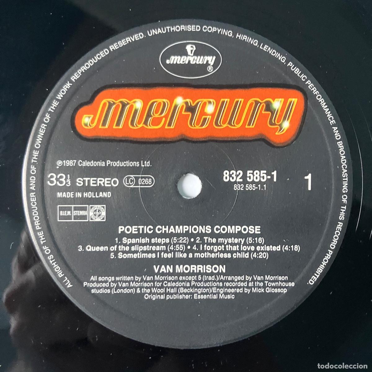 Discos de vinilo: Van Morrison &lrm;&ndash; Poetic Champions Compose, Europe 1987 Mercury* - Foto 4