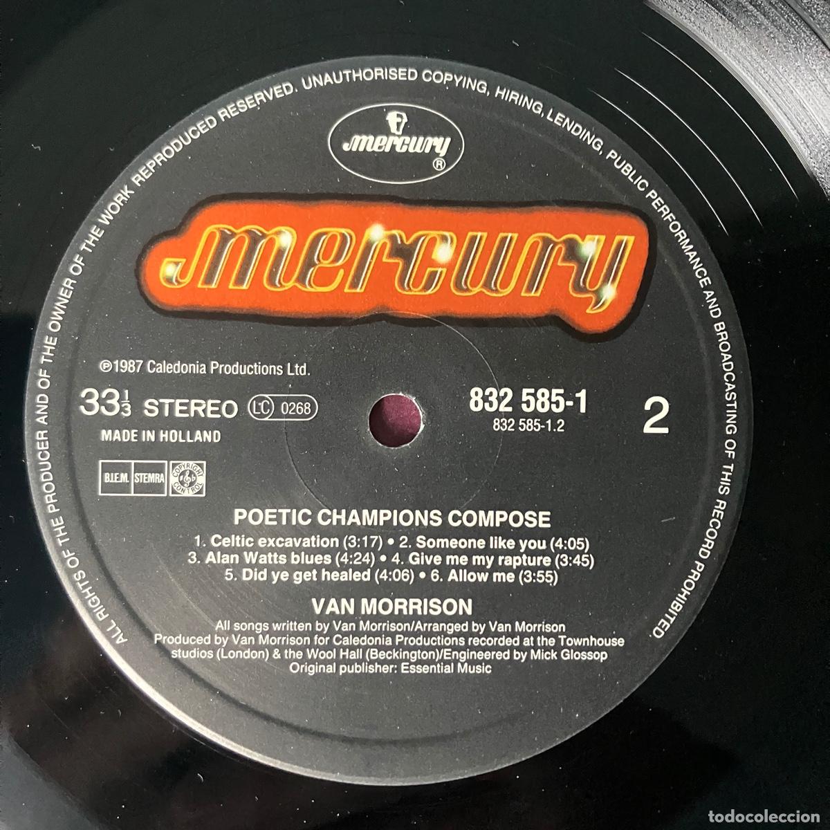 Discos de vinilo: Van Morrison &lrm;&ndash; Poetic Champions Compose, Europe 1987 Mercury* - Foto 5