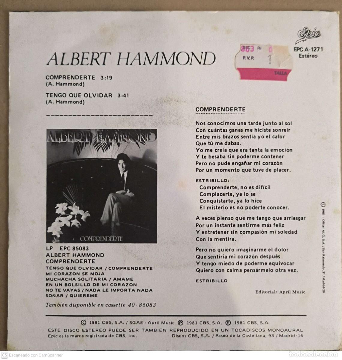 Discos de vinilo: ALBERT HAMMOND - Lote 2 Singles - Foto 6