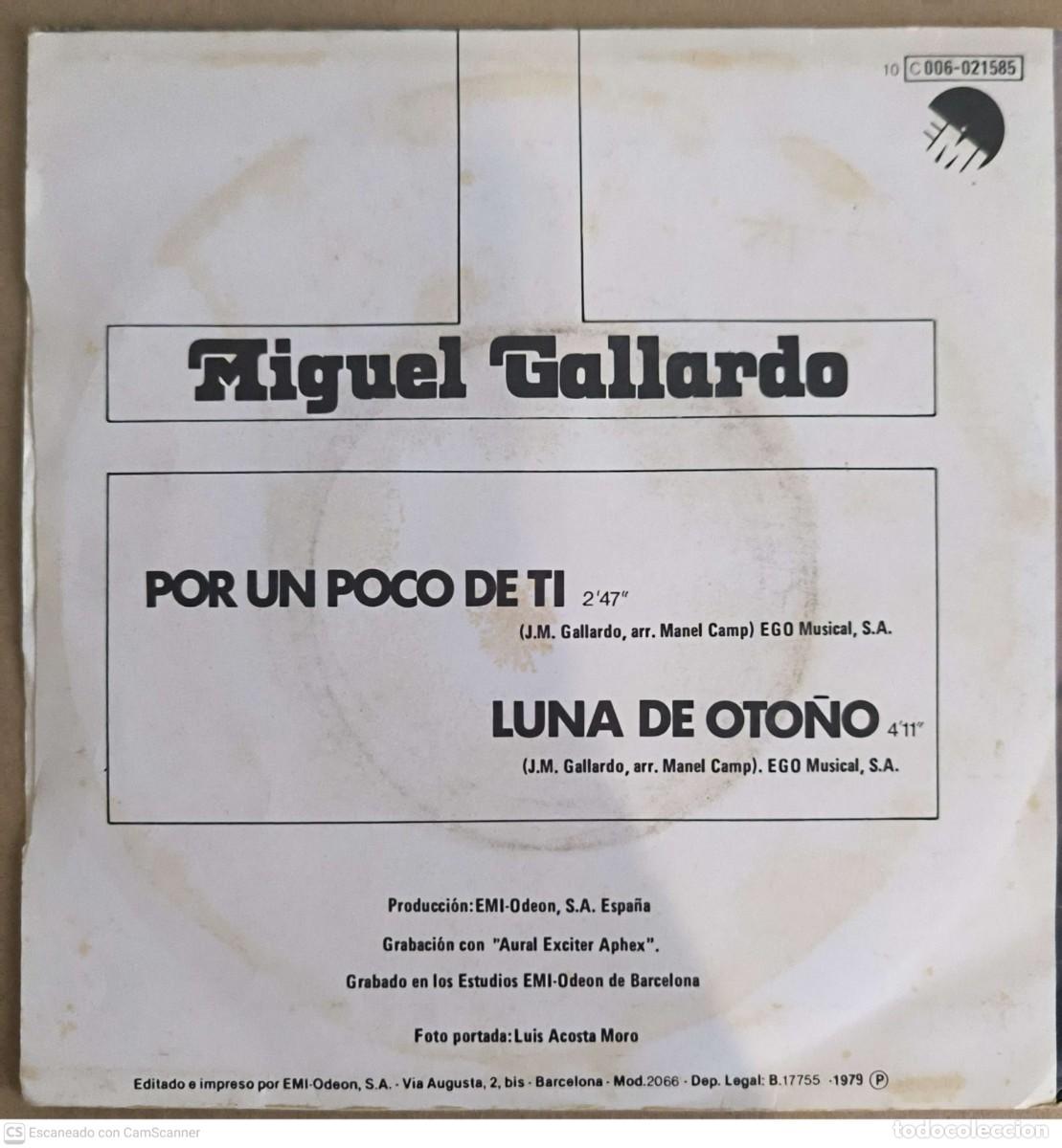 Discos de vinilo: MIGUEL GALLARDO - Lote 2 Singles - Foto 6