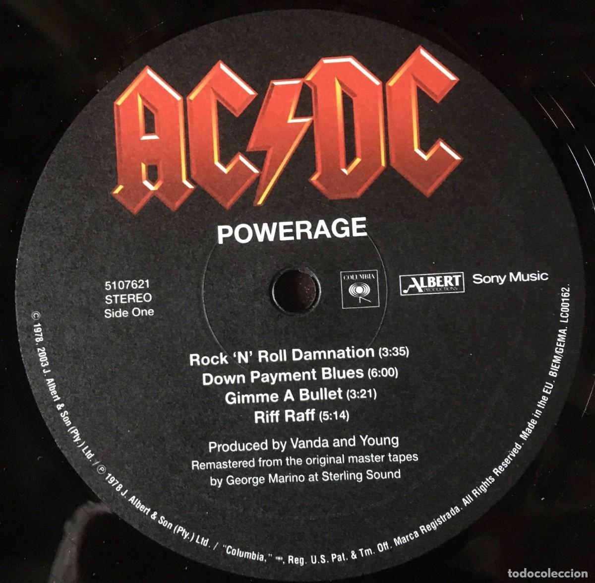 Discos de vinilo: AC/DC - POWERAGE, LP edic EU 2009 remaster - Foto 2