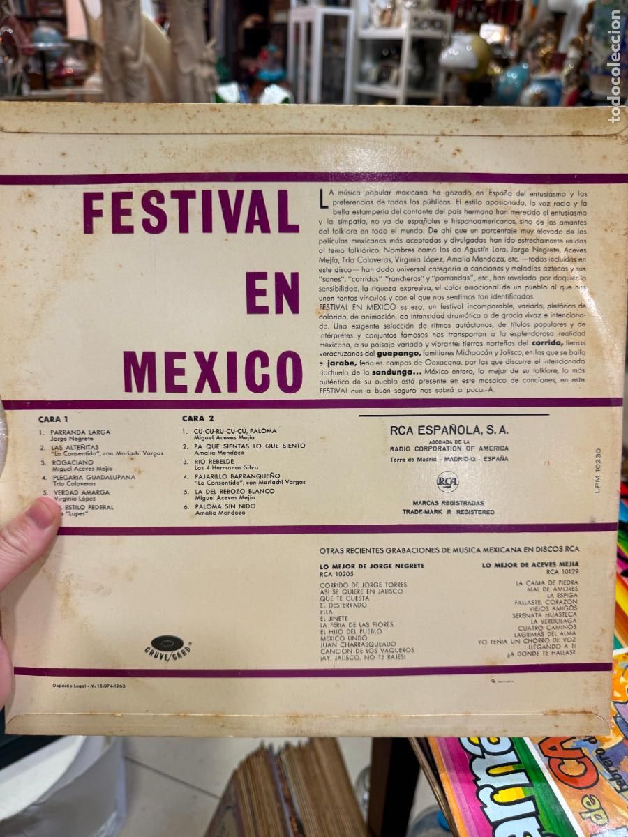 Discos de vinilo: LP FESTIVAL EN MEXICO - Foto 2