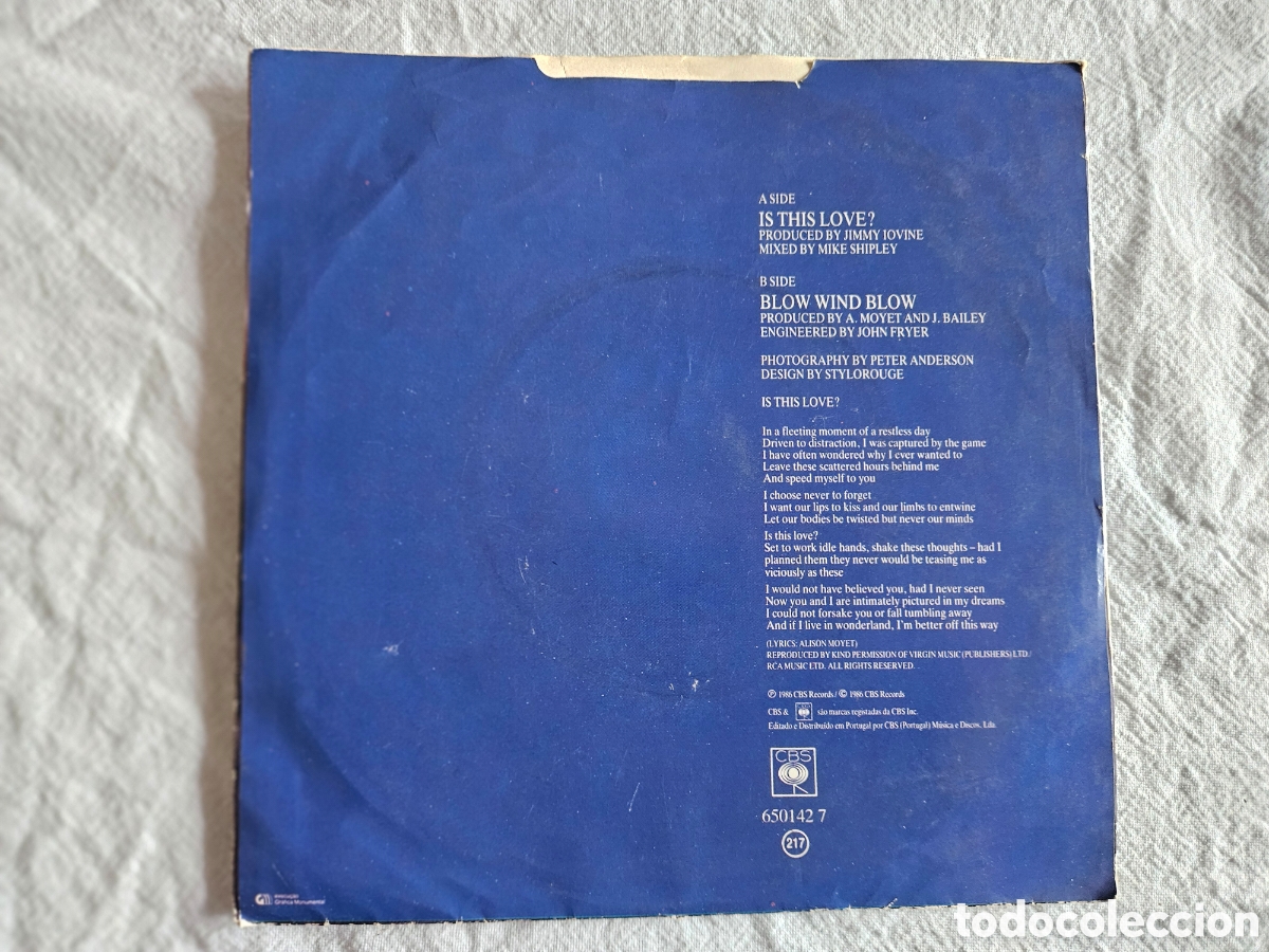 Discos de vinilo: ALISON MOYET IS THIS LOVE? - Foto 3
