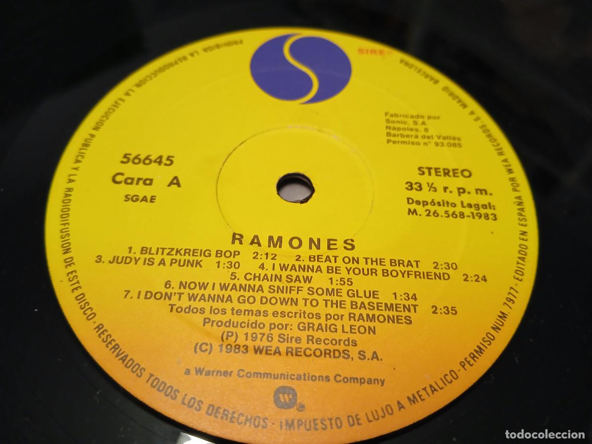 Discos de vinilo: Ramones &lrm;&ndash; Ramones- (1983) LP disco vinilo - Foto 3