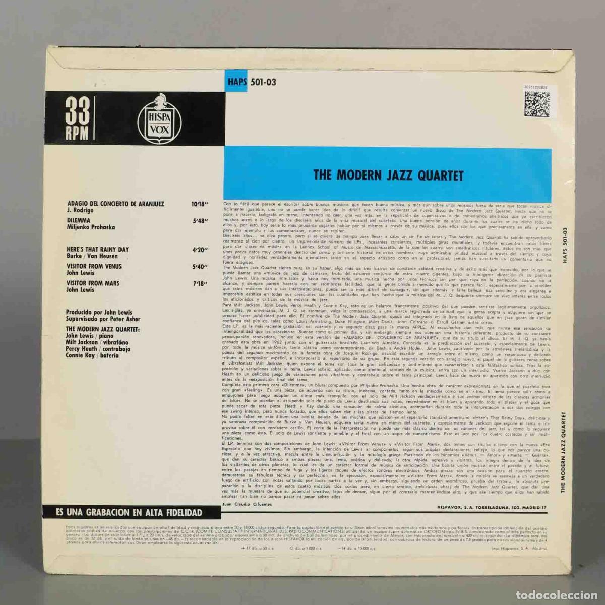 Discos de vinilo: LP. The Modern Jazz Quartet &ndash; Concierto De Aranjuez - Foto 2