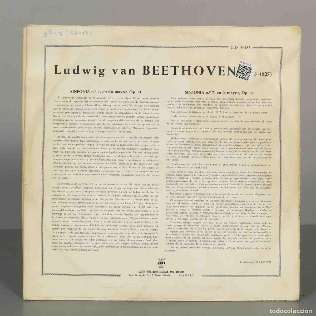 Discos de vinilo: LP. BEETHOVEN. OP 21 02 - Foto 2