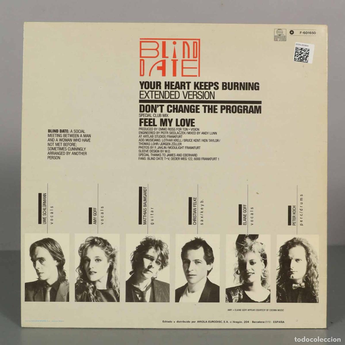 Discos de vinilo: MAXI-SINGLE. Blind Date &ndash; Your Heart Keeps Burning - Foto 2