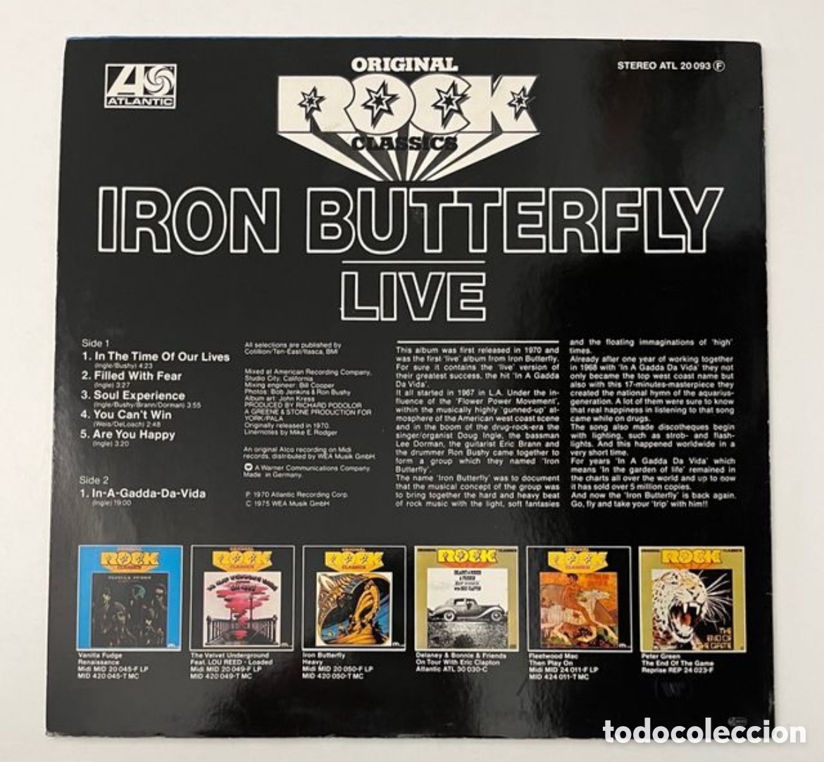 Discos de vinilo: Vinilo LP Iron Butterfly Live - Foto 2