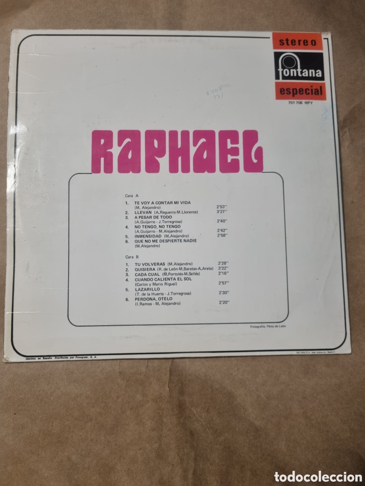Discos de vinilo: VIN7043 raphael VINILO SEGUNDAMANO - Foto 2