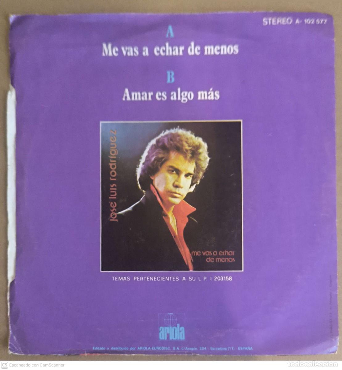 Discos de vinilo: JOSE LUIS RODRIGUEZ &rdquo;EL PUMA&rdquo; - LOTE 2 Singles - Foto 3