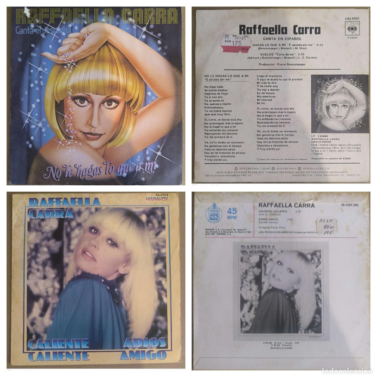 Discos de vinilo: RAFFAELLA CARRA - LOTE 2 Singles - Foto 1