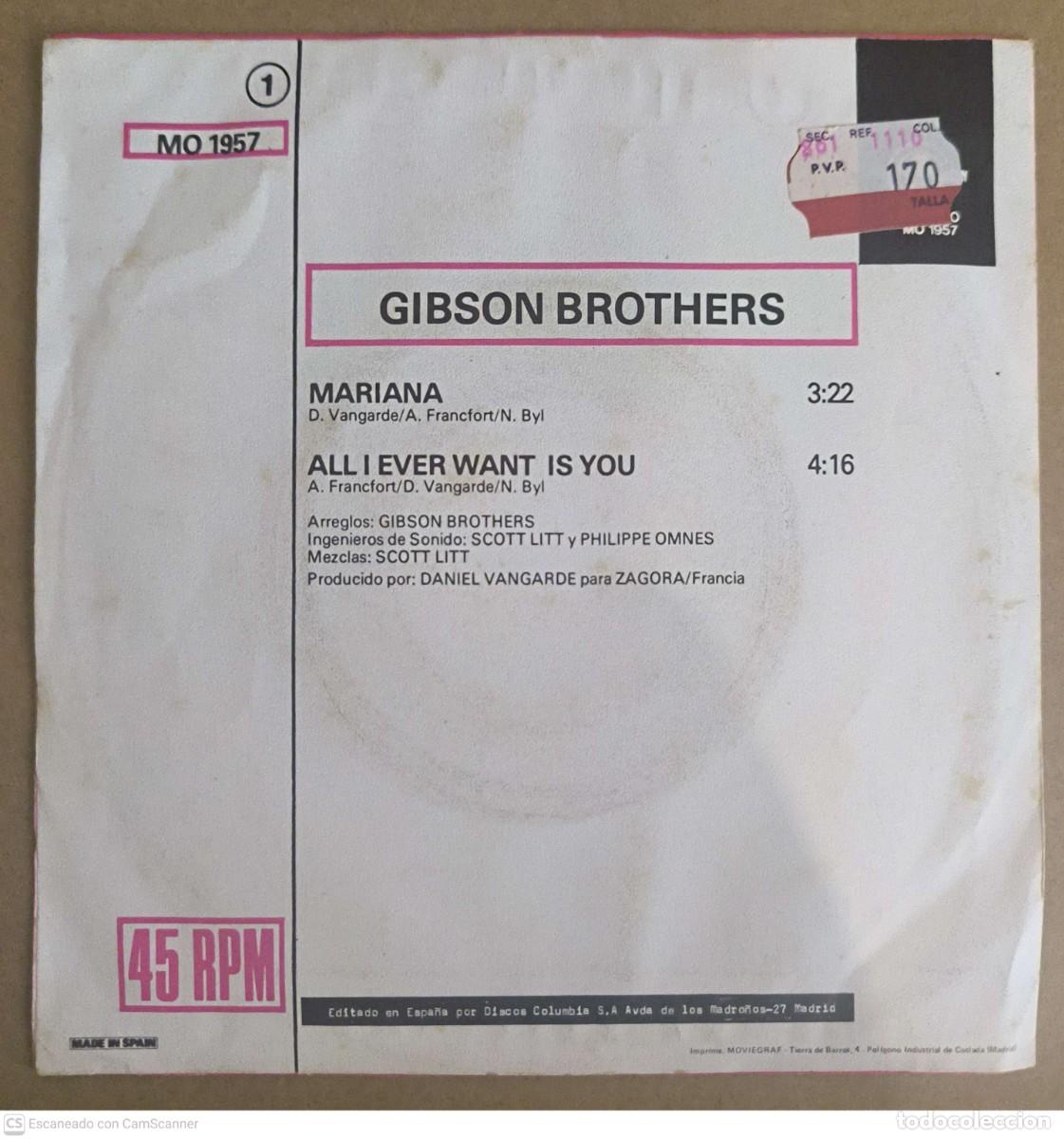Discos de vinilo: GIBSON BROTHERS - Lote 3 Singles - Foto 9