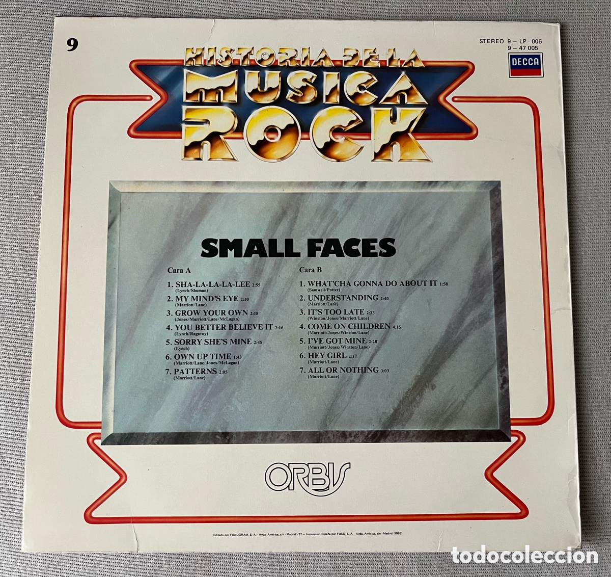 Discos de vinilo: Vinilo Small Faces - Historia de la M&uacute;sica Rock - Foto 2