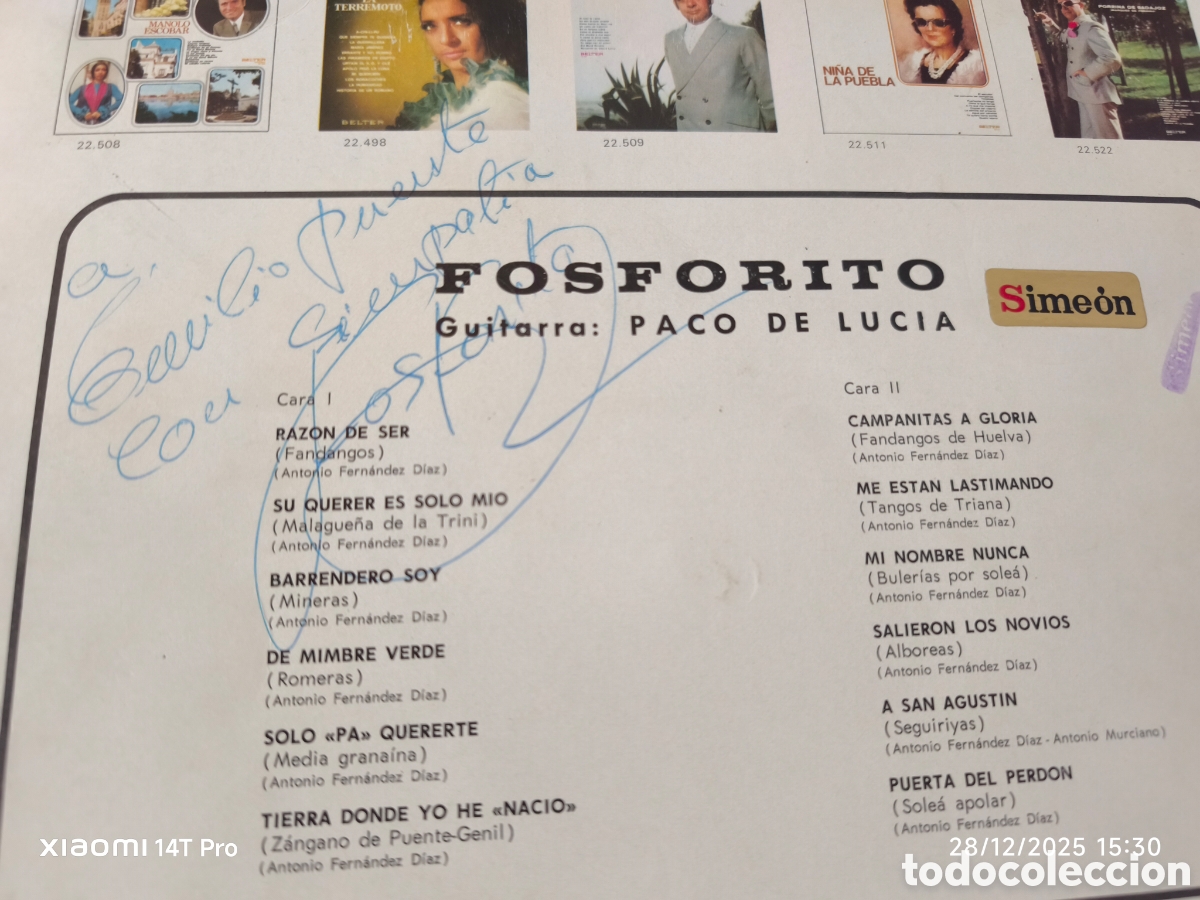 Discos de vinilo: Disco de Fosforito con dedicatoria incluida - Foto 2