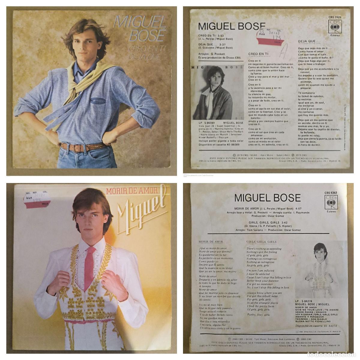 Discos de vinilo: MIGUEL BOSE - Lote 2 Singles - Foto 1