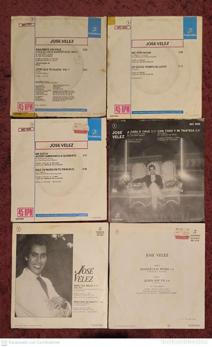 Discos de vinilo: JOSE VELEZ - Lote 6 Singles - Foto 9