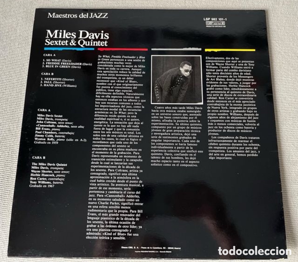 Discos de vinilo: Vinilo Miles Davis - Sextet & Quintet - Jazz - Foto 2