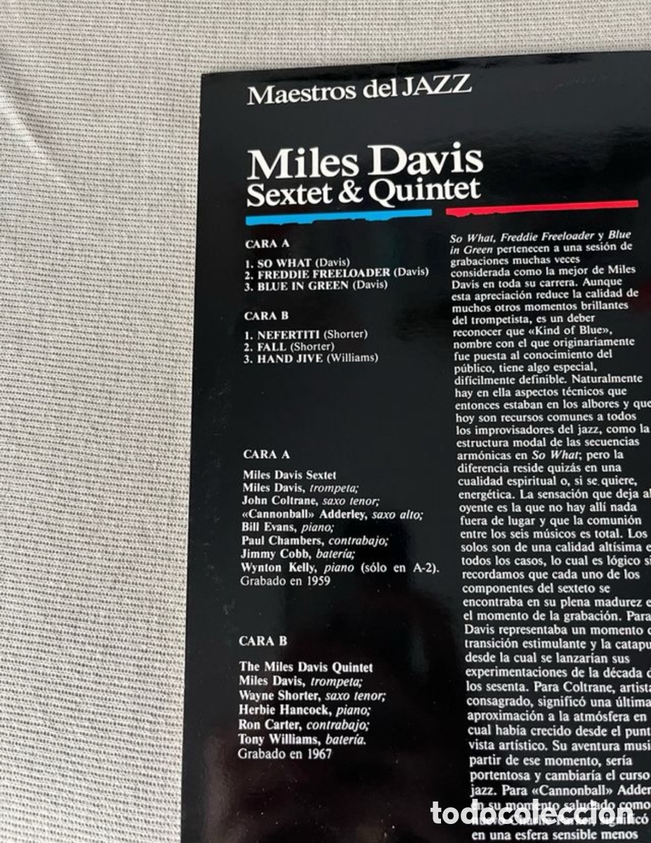 Discos de vinilo: Vinilo Miles Davis - Sextet & Quintet - Jazz - Foto 3