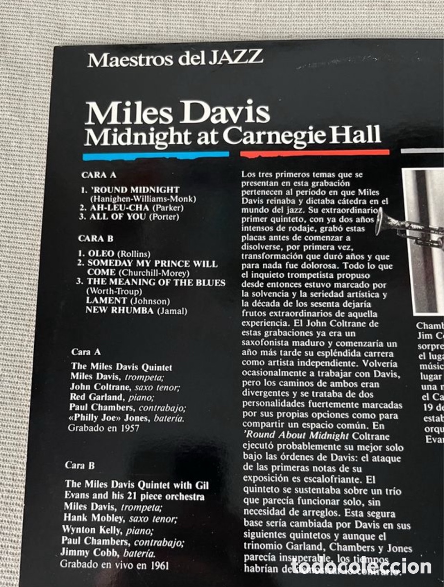 Discos de vinilo: Vinilo LP Miles Davis - Midnight at Carnegie Hall - Foto 3