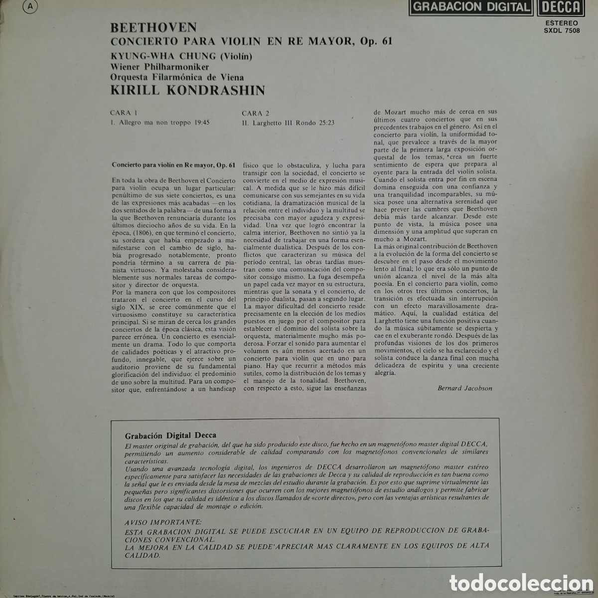 Discos de vinilo: Oberturas. Beethoven. Dr. Karl B&ouml;hm - Foto 2