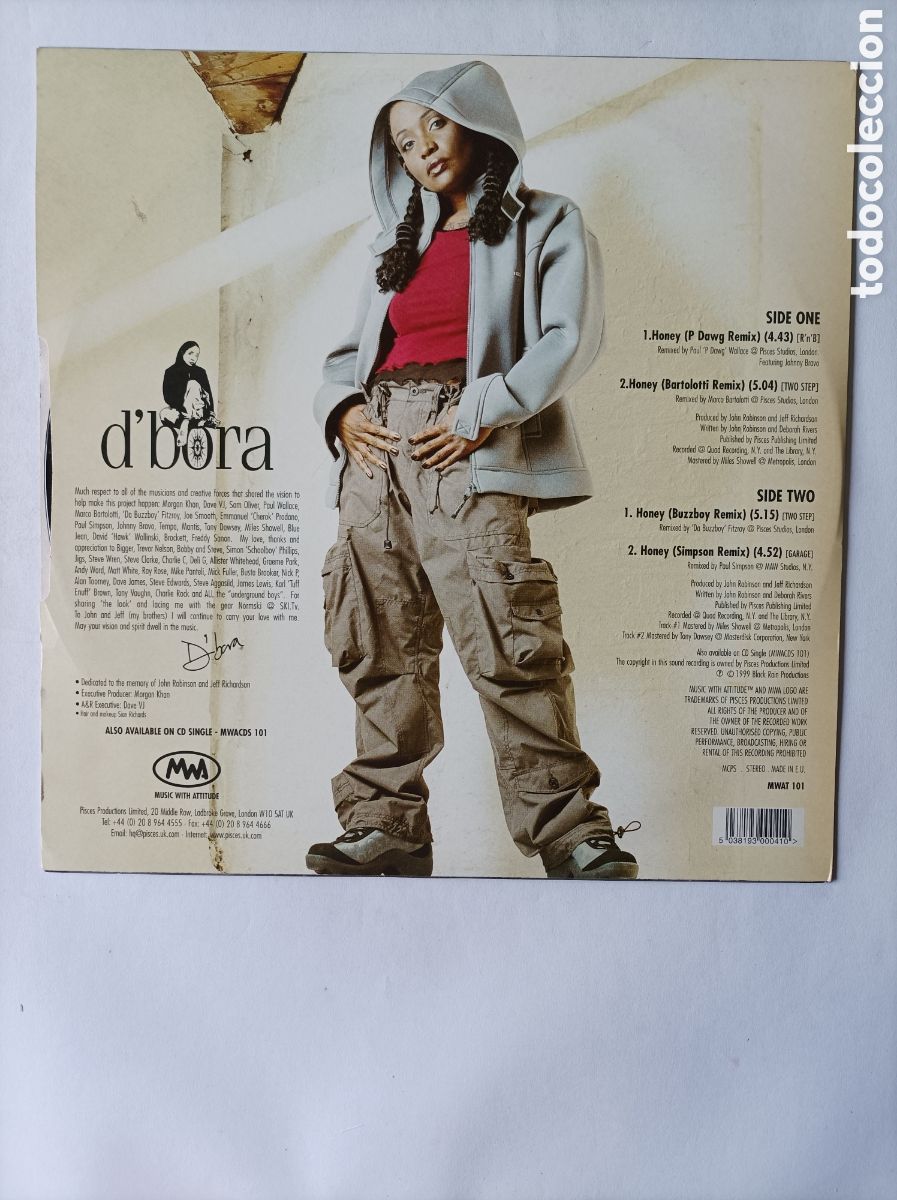 Discos de vinilo: DBORA. HONEY. HOUSE TECHNO DANCE. DISCO VINILO. - Foto 2