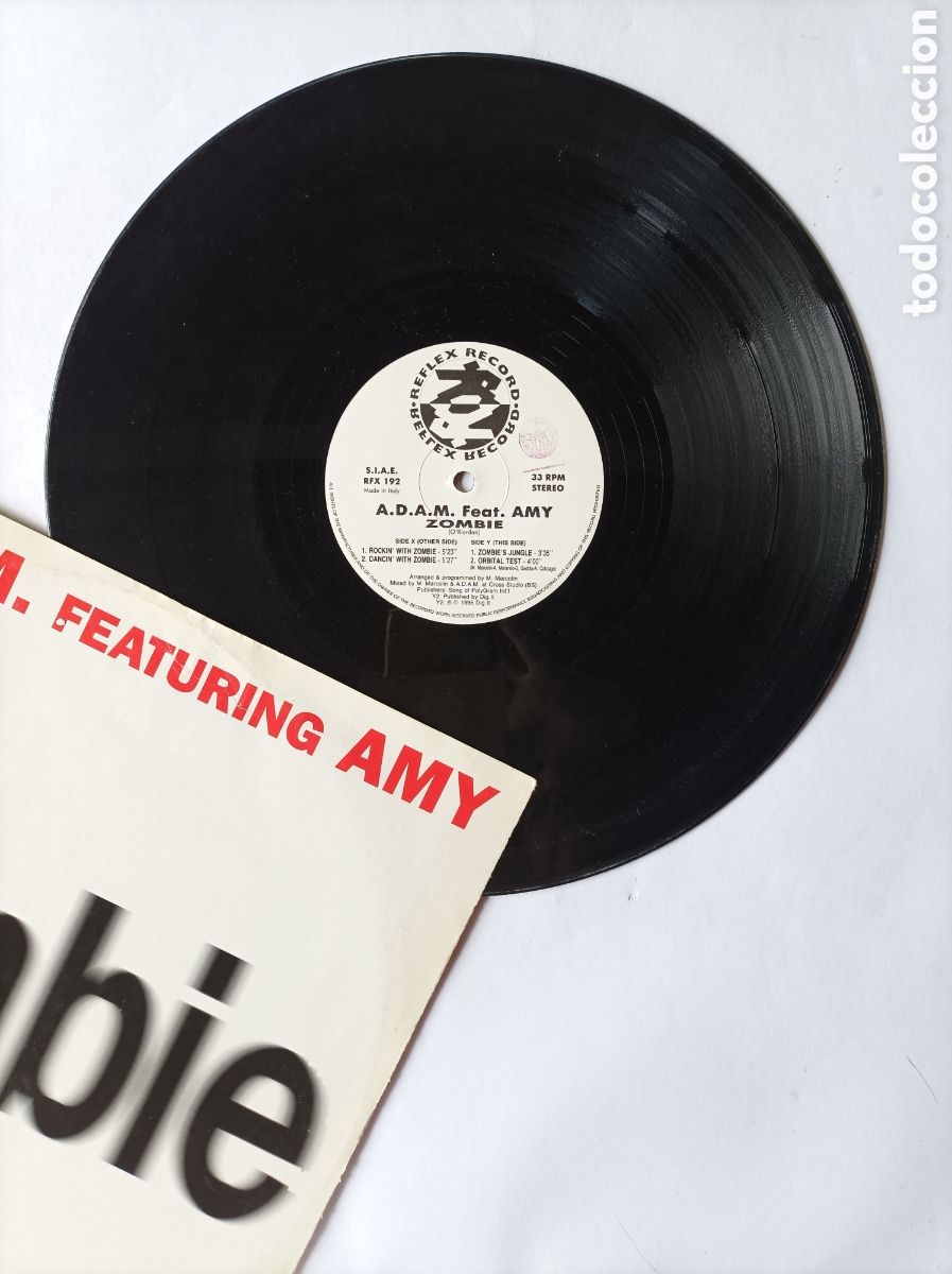 Discos de vinilo: A.D.A.M. FEATURING AMY. ZOMBIE. HOUSE TECHNO DANCE. DISCO VINILO. - Foto 3