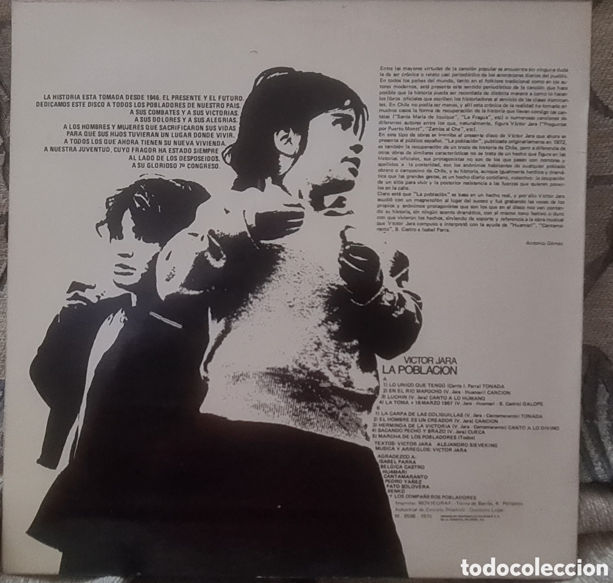 Discos de vinilo: Victor Jara - La poblaci&oacute;n, 1976 - Foto 2