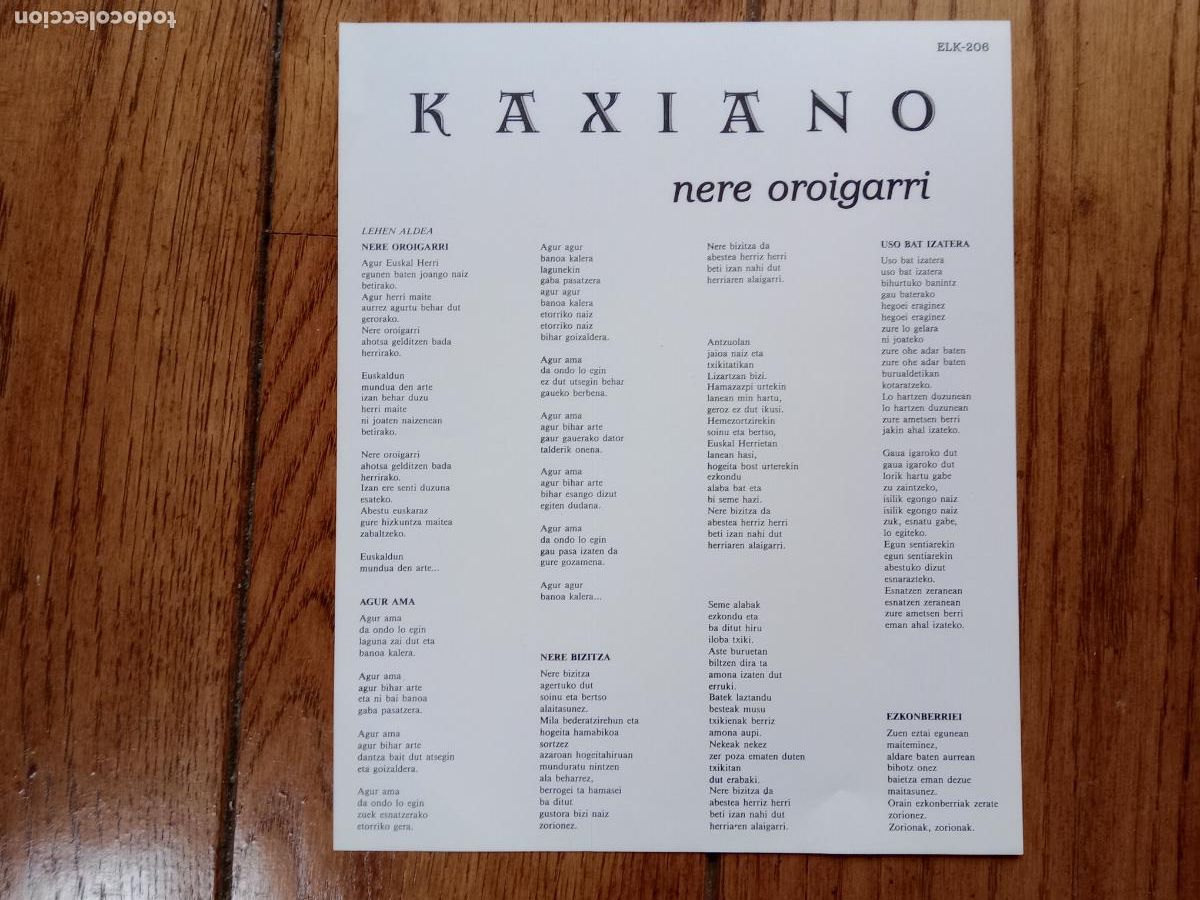 Discos de vinilo: Kaxiano - nere oroigarri - Foto 3