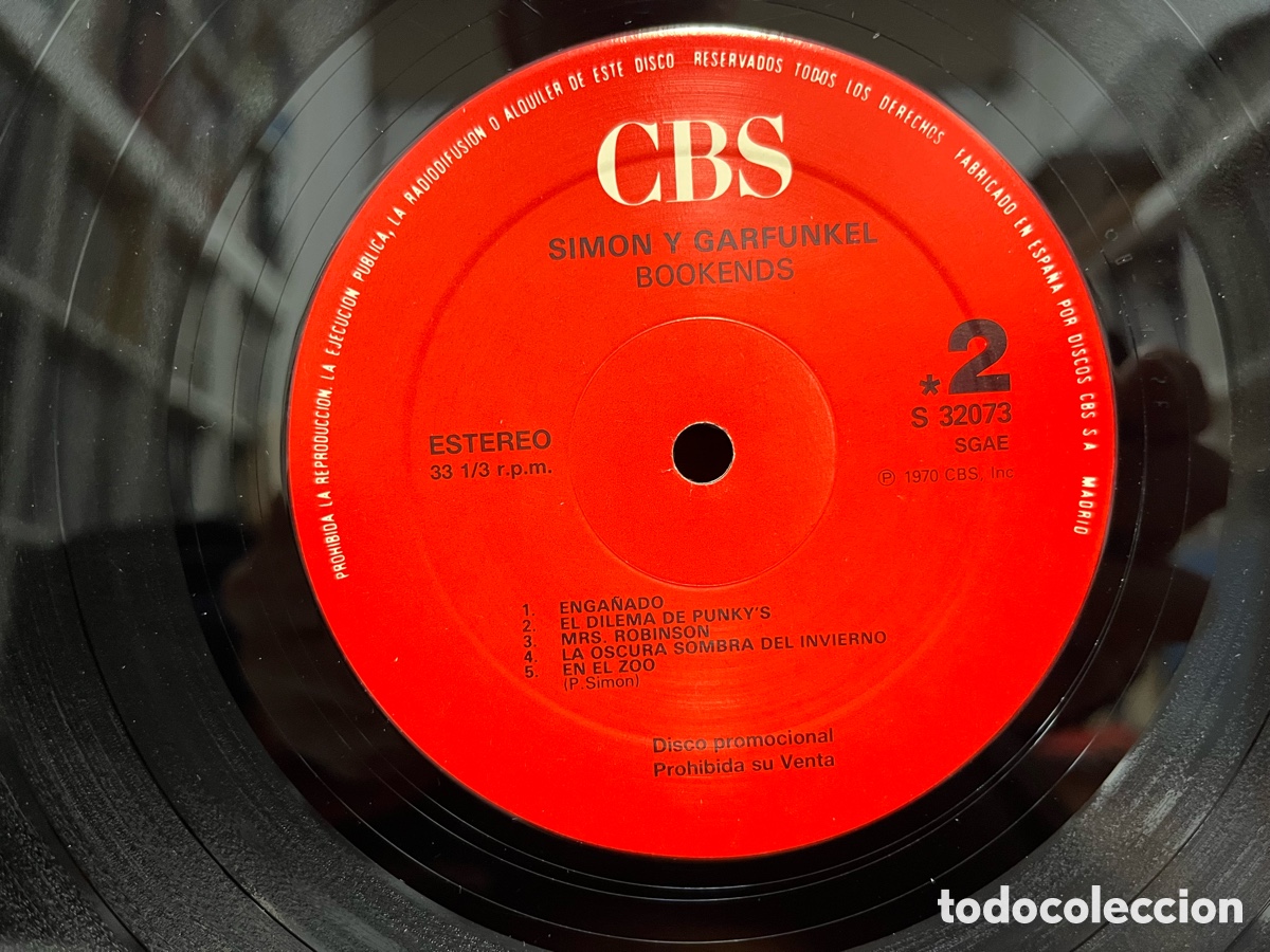 Discos de vinilo: Sim&oacute;n & Garfunkel - Bookends (PROMO) - Foto 6