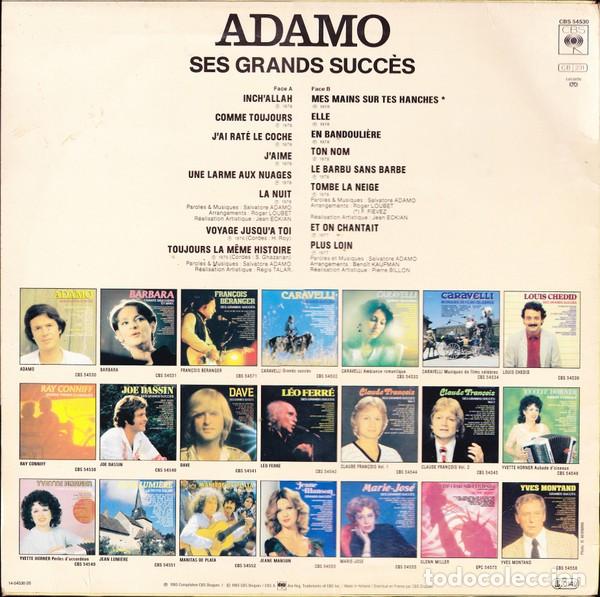 Discos de vinilo: Adamo &ndash; Ses Grands Succ&egrave;s - Foto 2